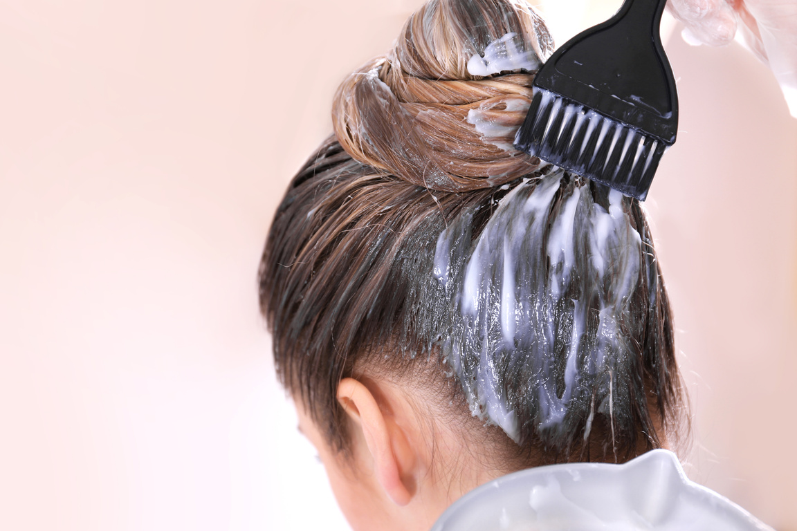 Process of Dyeing Hair at Beauty Salon